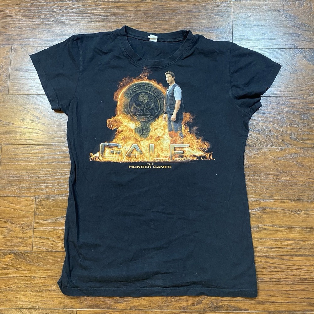 The Hunger Games Y2K 2012 Movie Promo Black T-Shirt Women's XL